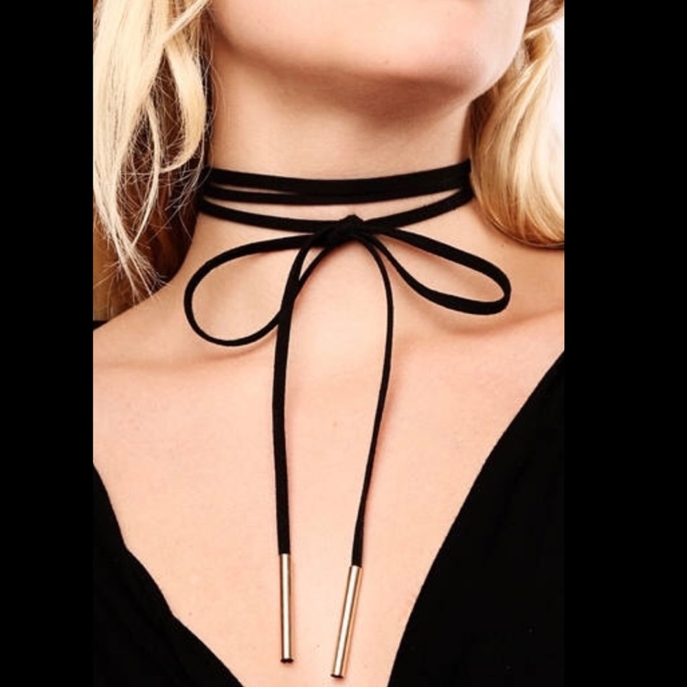 💋 Rope suede leather Choker Necklace